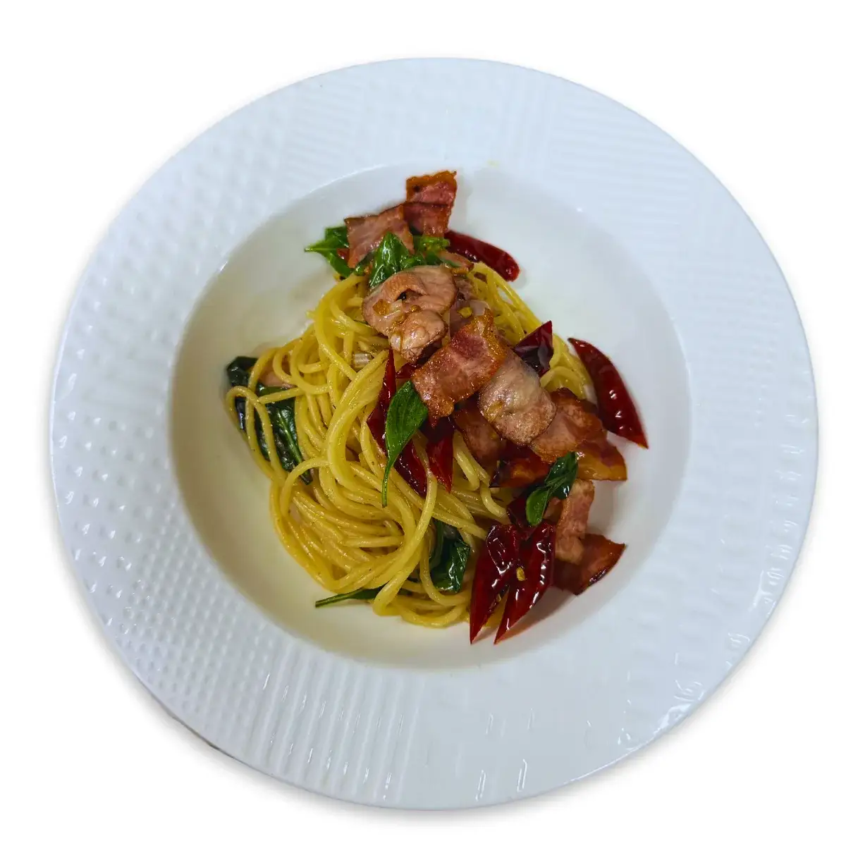 Spaghetti Dried Chili Bacon at Thongyib Thongyod Brunch & Cafe, Ao Nang