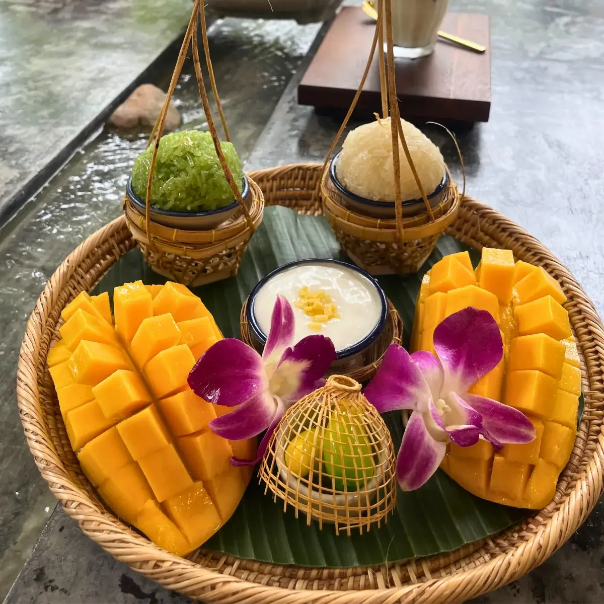 Family Mango Sticky Rice — Thai Desserts at Thongyib Thongyod Brunch & Cafe, Ao Nang