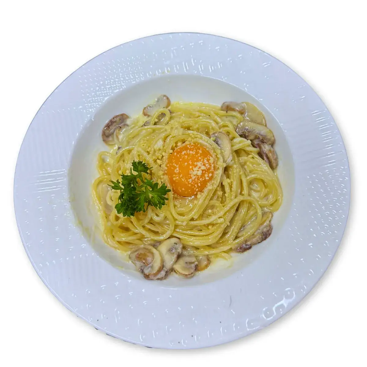Spaghetti Mushroom Carbonara — Spaghetti at Thongyib Thongyod Brunch & Cafe, Ao Nang