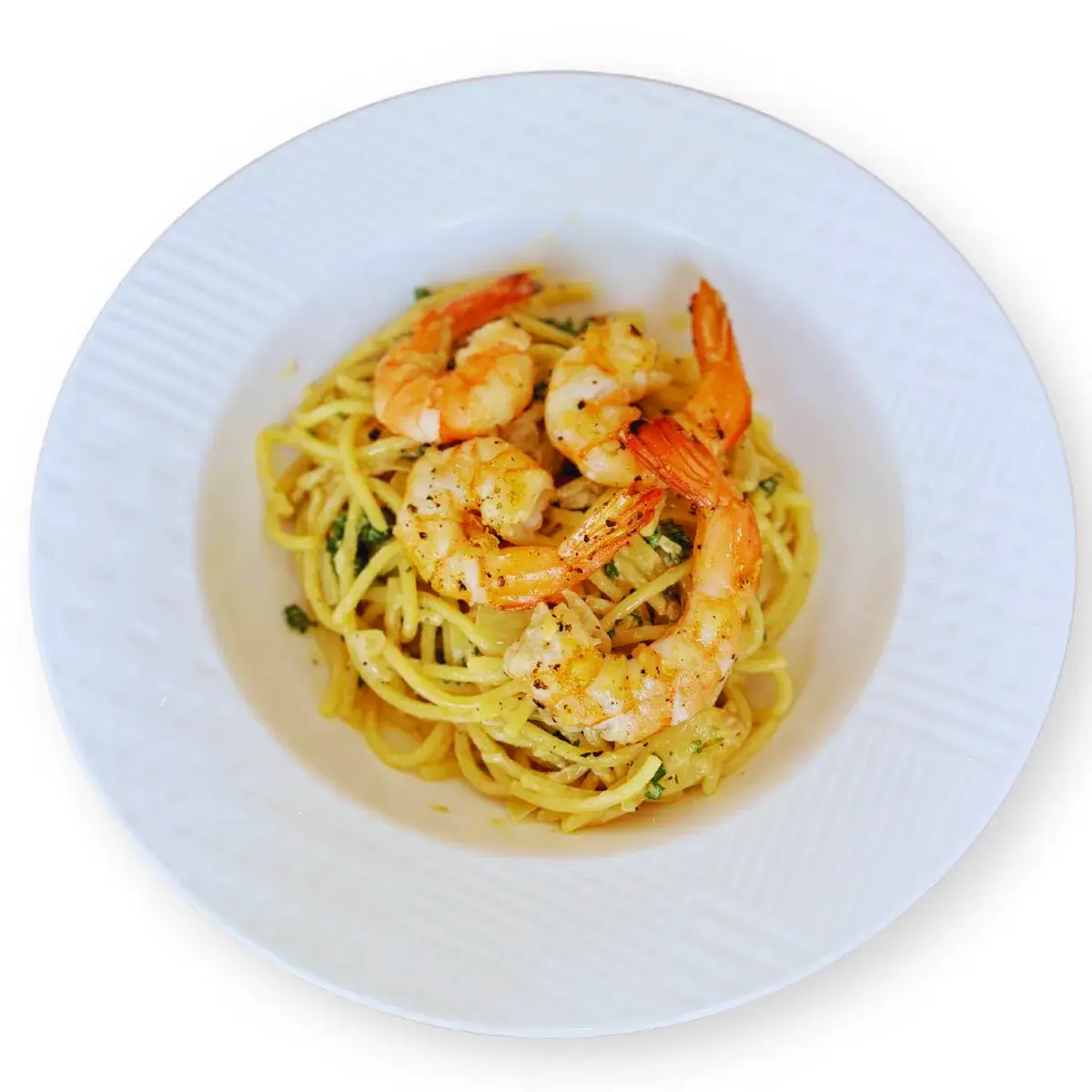 Spaghetti Shrimp Alfredo — Spaghetti at Thongyib Thongyod Brunch & Cafe, Ao Nang