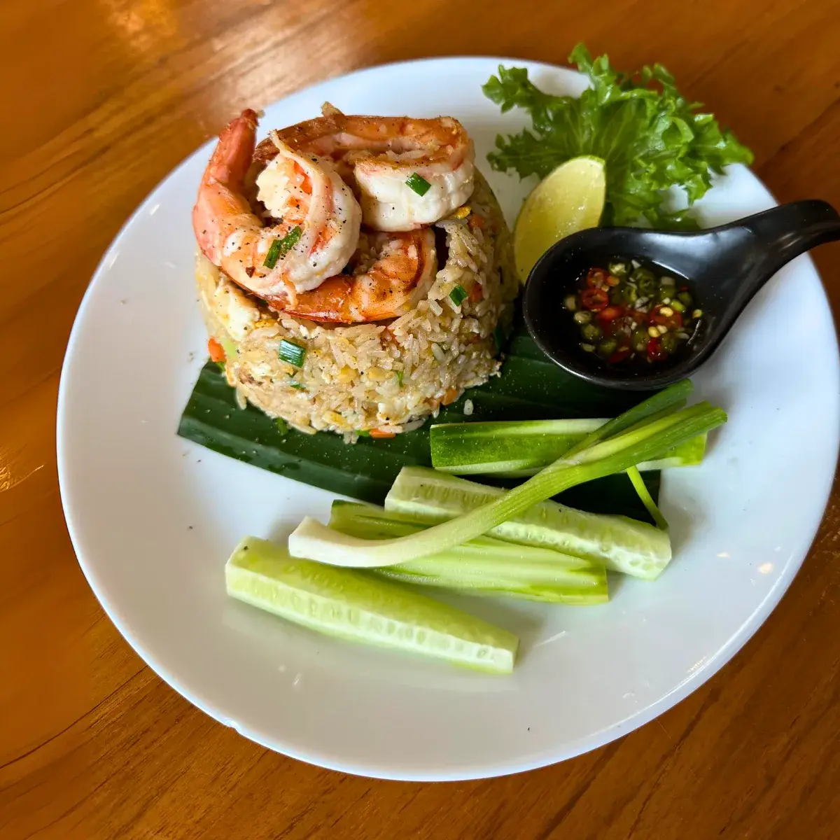 Thai fried rice with shrimp at Thongyib Thongyod Brunch & Cafe, Ao Nang