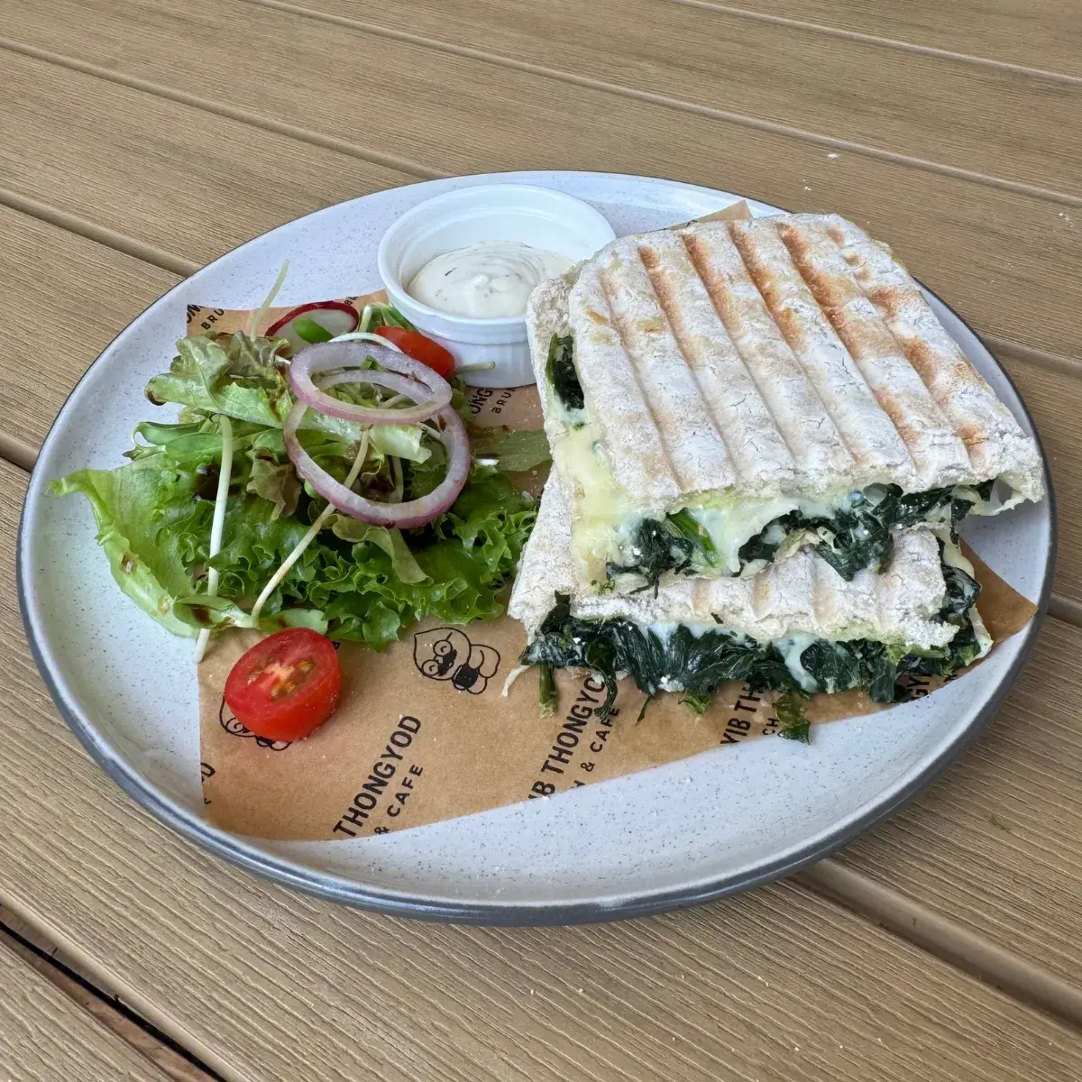 Spinach Cheese Panini — Panini at Thongyib Thongyod Brunch & Cafe, Ao Nang